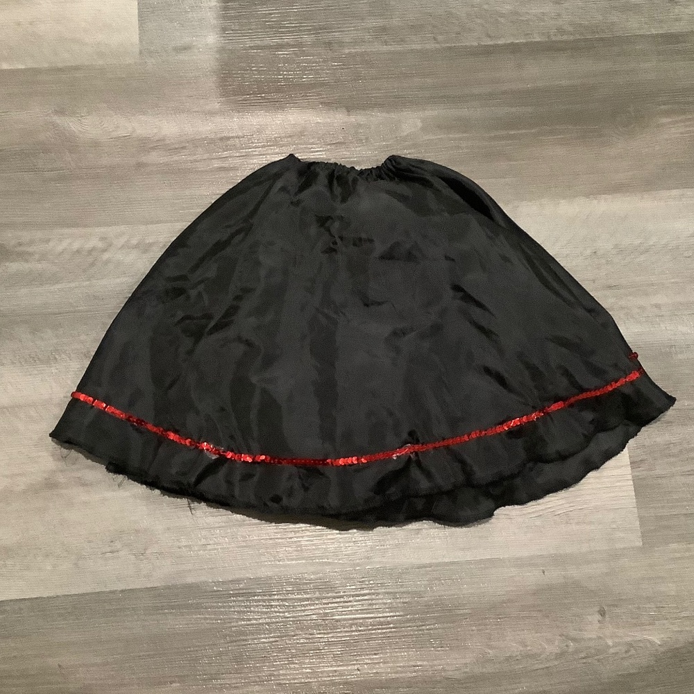 5 for $15 Sale!  Children’s black costume skirt with red ribbon of sequins